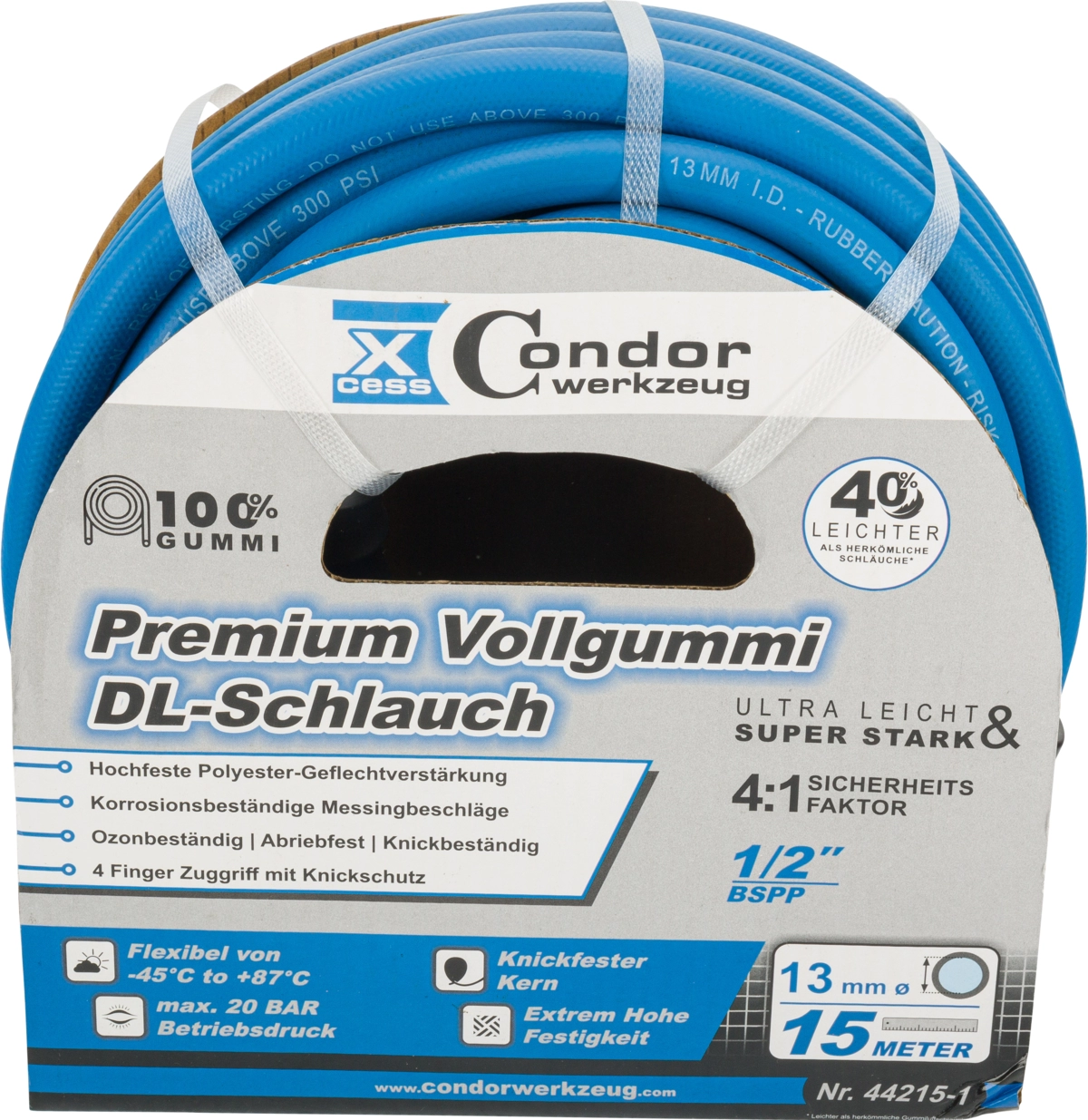 Druckluft-Schlauch, High-End-Voll-Gummi, ø 13 mm x 15 m, ohne Kupplung