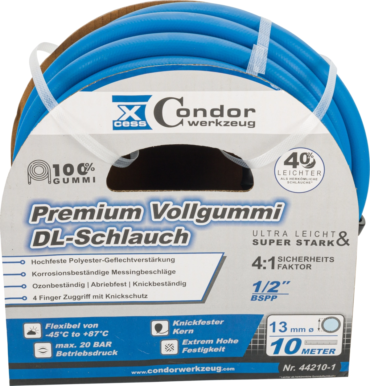 Druckluft-Schlauch, High-End-Voll-Gummi, ø 13 mm x 10 m, ohne Kupplung